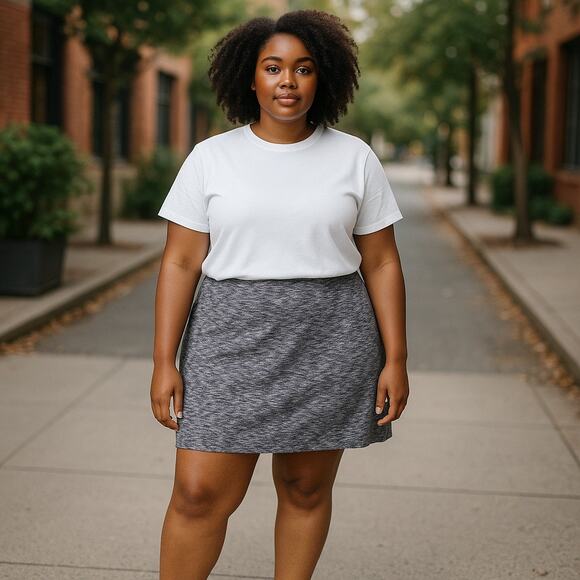 Calvin Klein Womens Skirt Size 20W Purple Black Gray White Tweed Lined NEW - Picture 1 of 8